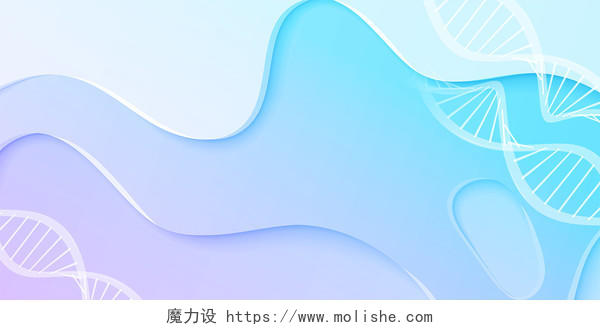 蓝色科技医疗DNA展板背景
